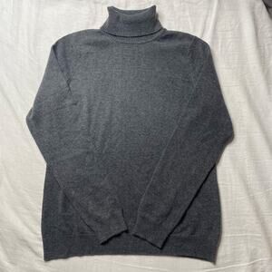 Woolovers Gray Turtleneck Knit Sweater Wool Cashmere Blend Medium Women's